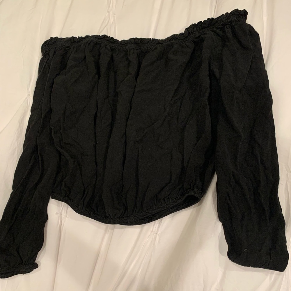 Brandy Melville black long sleeve off the shoulder